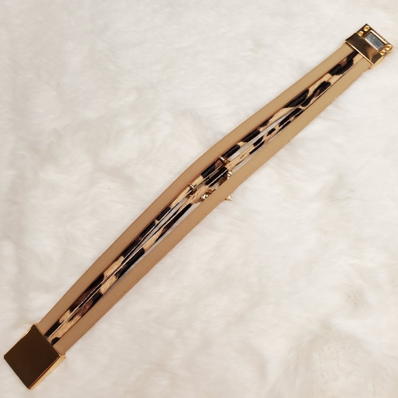 Leather Leopard Multi Strand Bracelet - Picture 6 of 8